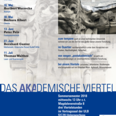 Das Akademische Viertel im Sommersemester 2018 Das Akademische Viertel im Sommersemester 2018