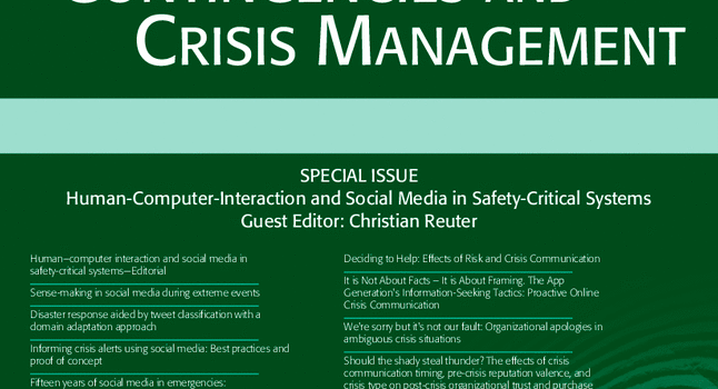 Special Issue zu Mensch-Computer-Interaction und sozialen Medien in Sicherheitslagen erschienen