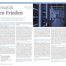 Interview in hoch3FORSCHEN: Informatik für den Frieden – Forschung an der Schnittstelle zwischen Informatik und Friedens- und Konfliktforschung Interview in hoch3FORSCHEN: Informatik für den Frieden – Forschung an der Schnittstelle zwischen Informatik und Friedens- und Konfliktforschung