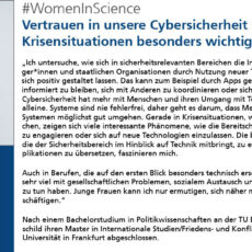 PEASEC-WiMis Jasmin Haunschild und Thea Riebe als ATHENE #WomanInScience vorgestellt