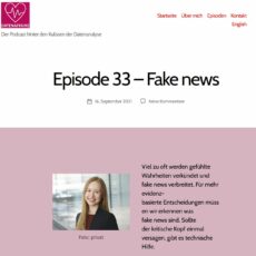 Datenaffaire: Der Podcast hinter den Kulissen der Datenanalyse – Episode 33: Fake News – mit PEASEC-WiMi Katrin Hartwig Datenaffaire: Der Podcast hinter den Kulissen der Datenanalyse – Episode 33: Fake News – mit PEASEC-WiMi Katrin Hartwig