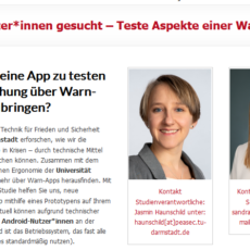 PEASEC-Studie zur Evaluation eines Warn-App Prototypen – 10 x 15 Euro Verlosung PEASEC-Studie zur Evaluation eines Warn-App Prototypen – 10 x 15 Euro Verlosung