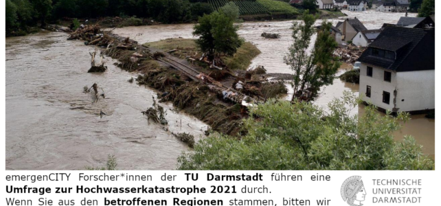 Aufruf zur Umfrage "Hochwasser 2021" unter https://survey.peasec.de/index.php/245858