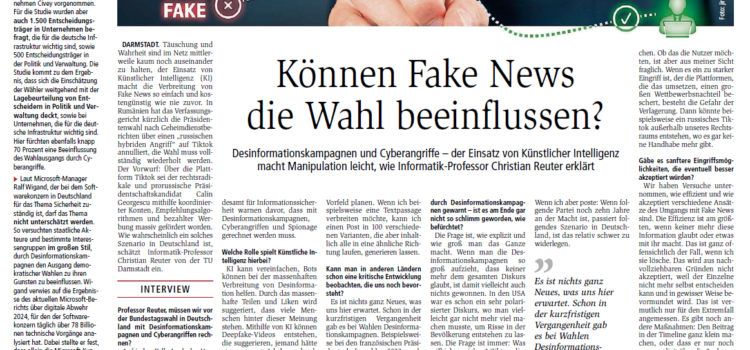 Können Fake News die Wahl beeinflussen? Interview für Darmstädter Echo, Mainzer Zeitung, Wiesbadener Kurier, Wormser Zeitung, Wetzlarer Neue Zeitung 